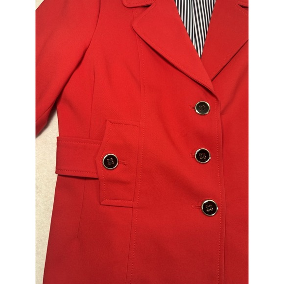 Kasper Red Blazer Women's Size 8 Button Front Lined Career Jacket - Picture 3 of 13